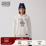 Teenie Weenie小熊秋冬装学院风蓝色T恤索罗娜加绒连帽卫衣套头衫 象牙白 S (160)