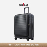 爱可乐（Echolac）前开盖行李箱可扩展拉杆箱高品质TSA旅行箱PC183F 28英寸 黑色