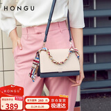 红谷女士包包链条包撞色单肩手提丝巾包牛皮斜挎包 生日礼物送女友