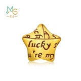 周生生黄金转运珠 幸运星星足金珠子男女情侣手串不含手链绳89564C定价