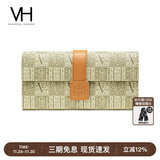 VANESSA HOGAN【送礼推荐】VH女包个性钱包老花卡包长款皮夹日常多功能实用包 绿色-礼盒装