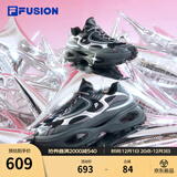 FILAFUSION斐乐硬糖3厚底老爹鞋新款女鞋增高运动鞋休闲鞋子 黑/烟灰珍珠-BS 37.5