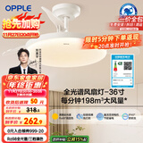 欧普（OPPLE）全光谱36寸风扇灯遥控LEDRa98餐厅卧室吊灯冰风白1级能效 包安装