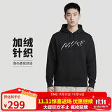 耐克（NIKE）男运动服冬季连帽加绒针织卫衣宽松简约FB7489-010 黑色 XL 