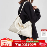 蔻一（Cnoles）托特包包女士2025最新款大容量通勤单肩斜挎包小众高级感白色包