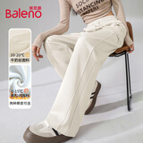 班尼路（Baleno）时尚拼接直筒裤女2025春秋季新款高腰垂感藏肉舒适百搭休闲长裤