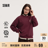 森马（Semir）[商场同款]女oversize发热抗菌2024冬季绣花抓绒上衣101724116004