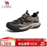 骆驼（CAMEL）踏山男士户外登山复古网面休闲低帮徒步鞋 G14S342046 棕/黑 40