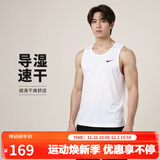 耐克NIKE运动背心男子速干凉爽DRI-FIT背心春夏DV9814-100白XL