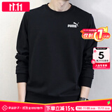 彪马（PUMA）卫衣男士25秋季新款运动休闲服打底长袖宽松保暖上衣圆领套头衫男 【主推款】黑色/毛圈内里/68%棉32%聚酯纤维 M 175【推荐体重120-140斤】