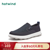 热风（Hotwind）【商场同款】春季新款男士时尚休闲鞋一脚套厚底圆头百搭日常布鞋 06兰色 41 255mm