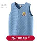 汪汪队立大功儿童马甲秋冬纯棉2025新款男童背心春季宝宝内搭夹棉马夹外穿童装 小砾蓝色 130