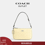 蔻驰（COACH）奥莱女包经典标志老花NOLITA 19号手袋麻将包腋下单肩包手提包 SV/干草色