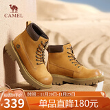 骆驼（CAMEL）【山越】工装靴男新潮厚底增高马丁靴 L15W076018 土黄(男款) 41
