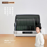 olayks立时迷你消毒柜家用小型桌面台式厨房高温烘干柜筷子餐具茶杯奶瓶婴儿宝宝消毒碗柜碗筷收纳柜 一星级 42L 陶白色-灯管杀菌-适用3-10人