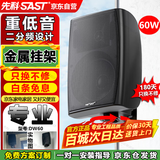 先科（SAST）60W壁挂音箱喇叭 无源挂墙式连接功放音响背景音乐工程公共广播系统餐厅会议广播定压 DW60黑色