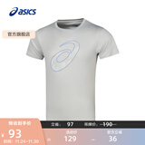 亚瑟士ASICS运动T恤男子跑步短袖透气舒适运动上衣 2011D076-001 灰色 S