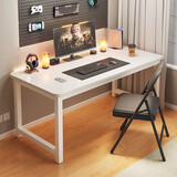 人文成家电脑桌台式电竞游戏桌家用办公书桌学习桌小户型卧室简易写字桌子 【单桌款】暖白色120*60*75