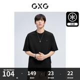GXG男装 夏季新款重磅系列精致小字母绣花圆领短袖T恤 黑色 3XL