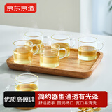 京东京造 玻璃杯 高硼硅泡茶水杯子家居品茗杯100ml六只装