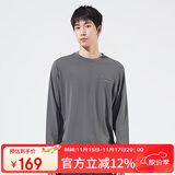 探路者（TOREAD）T恤 春秋男士休闲抓绒长袖卫衣户外舒适弹力TAJJCK91969灰湖绿男L