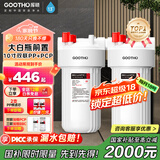 GOOTHO大白瓶前置过滤器 全屋家用自来水过滤净水器大通量大蓝瓶中央过滤通用滤芯除余氯阻垢 10寸双联增强除氯【PP+PCP】