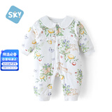 舒贝怡婴儿衣服新生儿连体衣周岁宝宝哈衣夹棉男女童满月爬爬服 莓园73