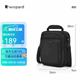 WINPARD/威豹商务男包手提公事包休闲单肩包出差男包斜挎包 黑色(大版/四层袋 可放9.7寸平板