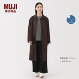 无印良品（MUJI）女式不易沾水防紫外线立领大衣防晒衣服女款25年早秋风衣外套女装 深棕色 L (165/88A)