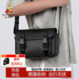 稻草人男士包包潮牌斜挎包复古老花纹印花通勤单肩包挎包手机包生日礼物