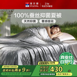 富安娜蚕丝被子100%蚕丝夏凉被A类抑菌空调被双人夏季薄被芯230x229cm