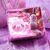 艾美诗生日礼物女孩子十岁儿童女生新年蛇年小礼品送女童小学生女儿10 组合（粉猪猪夜灯风扇+许愿兔）