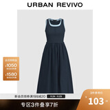 UR2025夏季新款女装拼接假两件撞色无袖连衣裙UWM750057