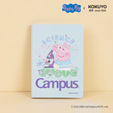国誉（KOKUYO）A6/100张单本装Campus小猪佩奇联名无线装订硬面本硬面便捷抄笔记本加厚本子 浅蓝WSG-NB7ME610-2