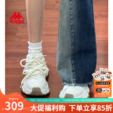 KAPPA卡帕女鞋老爹鞋女2025新款秋季百搭运动鞋子厚底小白鞋休闲鞋子女 经典白【四季款】脚胖拍大一码 35