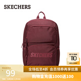 斯凯奇（Skechers）双肩包男女同款学生经典红色书包时尚大容量休闲运动旅行通勤背包 马鞍红/03L1