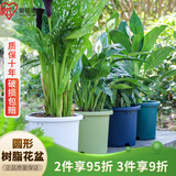 爱丽思花盆塑料圆形树脂多肉花盆种花种菜盆绿萝爱丽丝 白色口径26.6cm