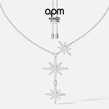 APM Monaco[杨紫同款]六芒星项链女生设计感时尚饰品送女友生日礼物毛衣链 经典三颗六芒星项链