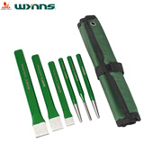 威力狮木工凿组套6件套木工工具12mm扁凿平凿【家用】手工凿子套装W3156