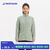 迪卡侬（DECATHLON）保暖户外抓绒衣外套男女运动宽松秋摇粒绒外套冲锋衣内胆 女款-全拉链-苍穹绿 S