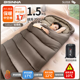 北山狼  户外睡袋成人冬季保暖加大加宽信封式棉睡袋露营单人加厚通用款 1.5kg棕褐色【12°C-17℃】