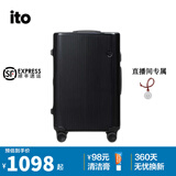 ITO行李箱男女拉杆箱20登机箱拉链万向轮箱子商务密码箱24寸旅行箱 【经典条纹】炭黑 20英寸 【可登机|无侧把手】