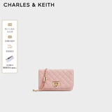 CHARLES&KEITH经典菱格链条小方单肩斜挎包包女包生日礼物CK2-70160131 粉红色Pink 小包