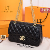 香奈小香儿包包女包奢侈大品牌2025新款包包女2025新款潮时尚轻奢 黑色大号+浅金纯链条（专柜礼盒套装）