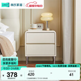 林氏家居现代创意卧室双抽屉网红百搭简易床边收纳柜储物柜小巧床头柜OI1B 【五金脚|乳酪白】TD129-D床头柜