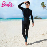 芭比情侣潜水服女士分体长袖防晒水母服浮潜服冲浪服套装显瘦游泳衣