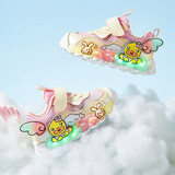 B.Duck小黄鸭童鞋女童运动鞋亮灯单网鞋透气炫彩发光跑鞋5098粉色26