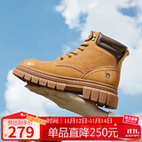 骆驼（CAMEL）大黄靴女户外工装靴秋马丁靴 L23W307016R 黄棕（绒里） 37