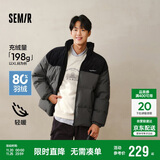 森马羽绒服男冬季拼接灯芯绒肌理感外套厚款宽松上衣109724113116