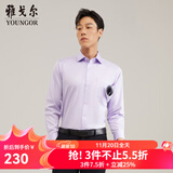 雅戈尔（YOUNGOR）长袖衬衫男DP免烫衬衫纯棉面料抗皱易打理新品 GLDP10171LJA粉紫色 43